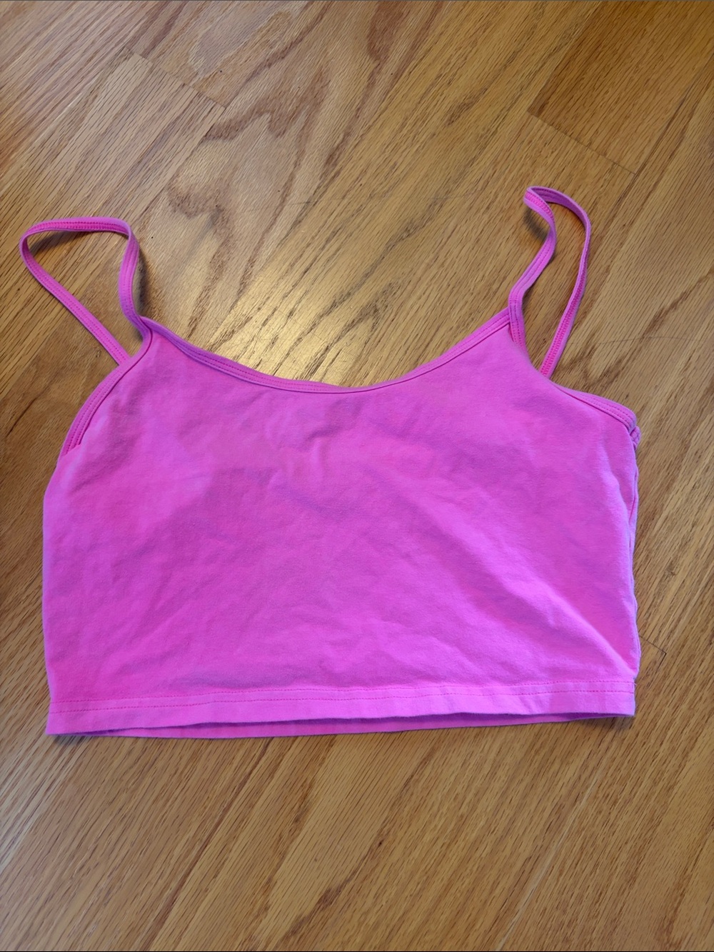 Aritzia TNA neon pink size medium cropped strappy tank